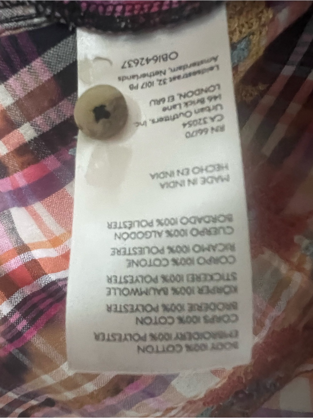 Size Large. Anthropologie Pilcro Plaid Crafted Buttondown. EUC - Picture 7 of 9